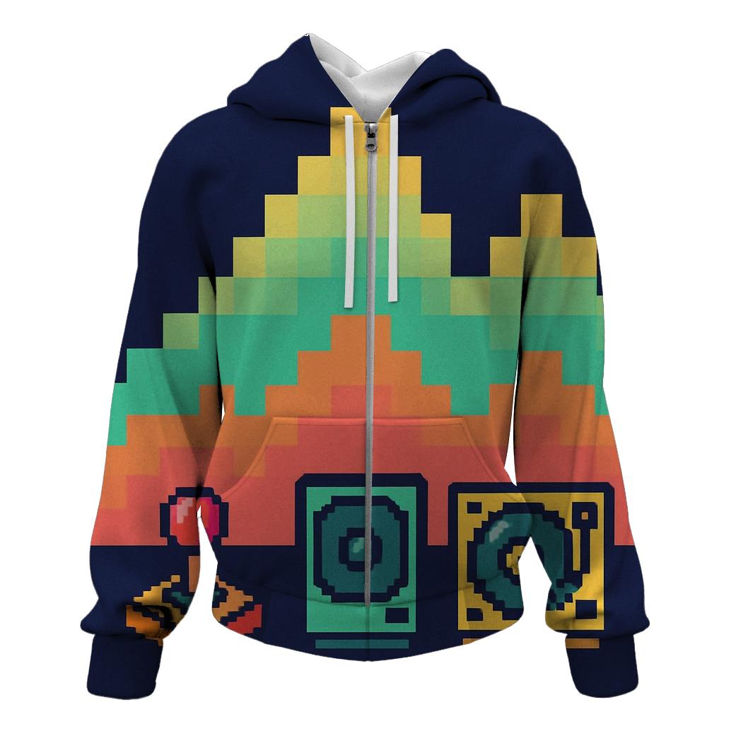 Pixel Arcade Soundwaves printed hoodies