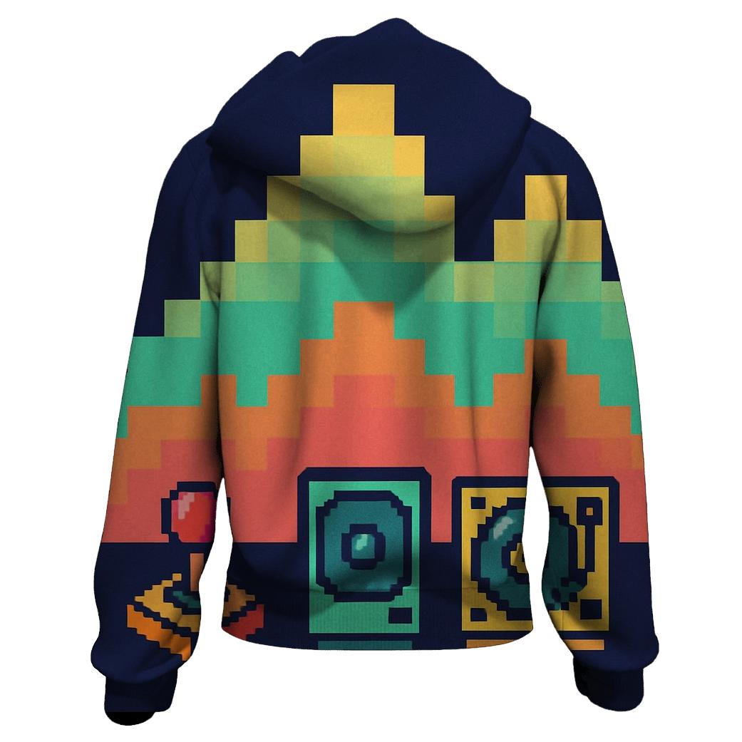 Pixel Arcade Soundwaves printed hoodies