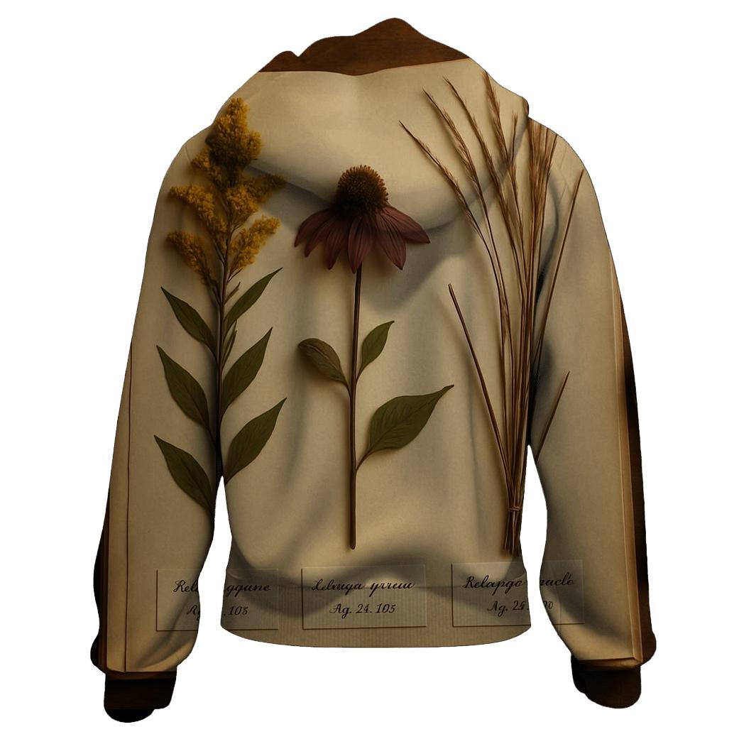 Herbarium Page Of Pressed Prairie Flowers premium hoodies