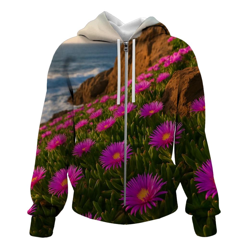Coastal Ice Plant Carpet At Clifftop premium hoodies
