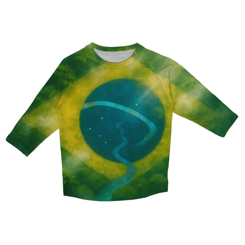 Brazilian Rainforest Flag Canopy fashion 3/4 sleeve shirts