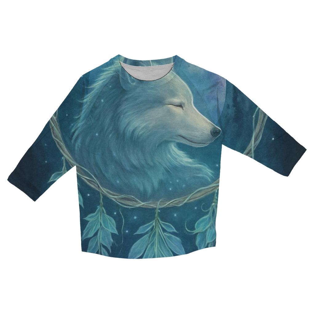 Forest Dreamcatcher Moon Wolf trendy 3/4 sleeve tops