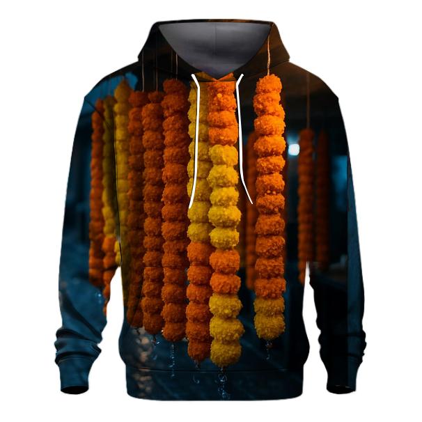 Monsoon Marigold Garlands At Dawn lightweight hoodies