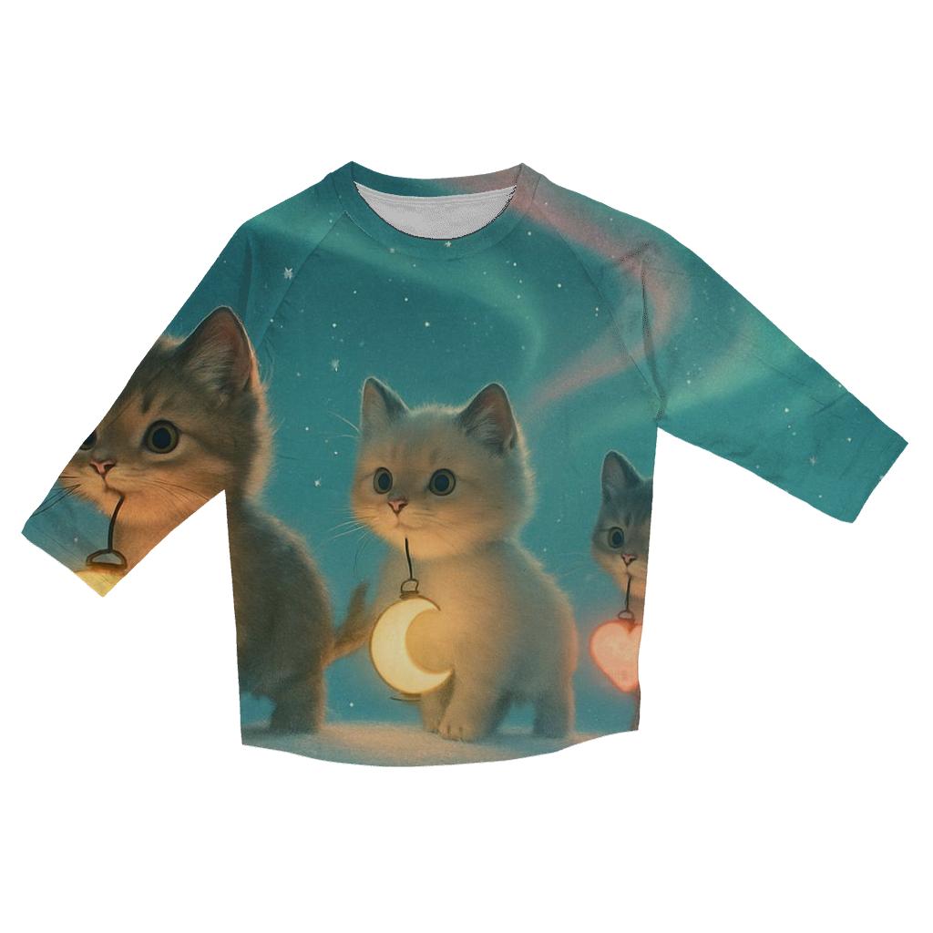 Aurora Lantern Parade Kittens casual three quarter sleeve shirts