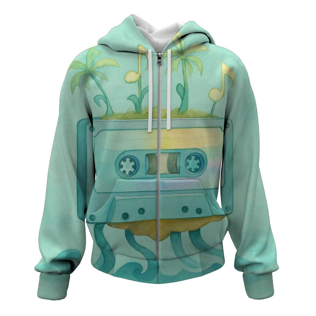 Floating Tape Island graphic hoodies