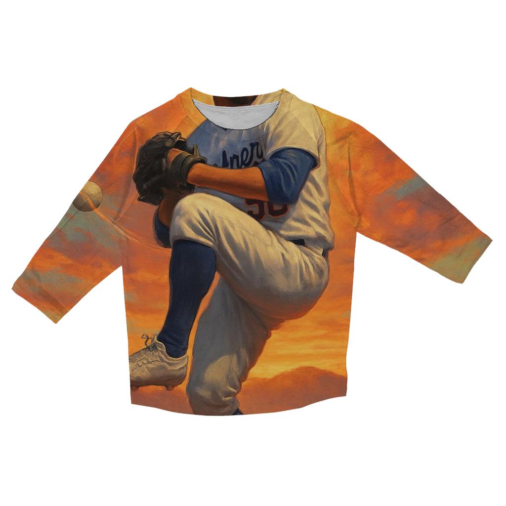Sunset Windup Over Chavez Haze printed three quarter sleeve shirts