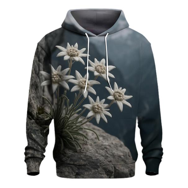 Alpine Edelweiss On Wind Carved Ridge printed hoodies