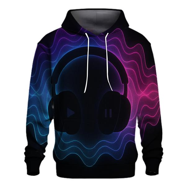 Holographic Headphone Aura embroidered hoodies