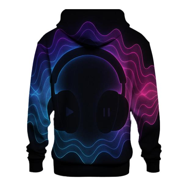 Holographic Headphone Aura embroidered hoodies