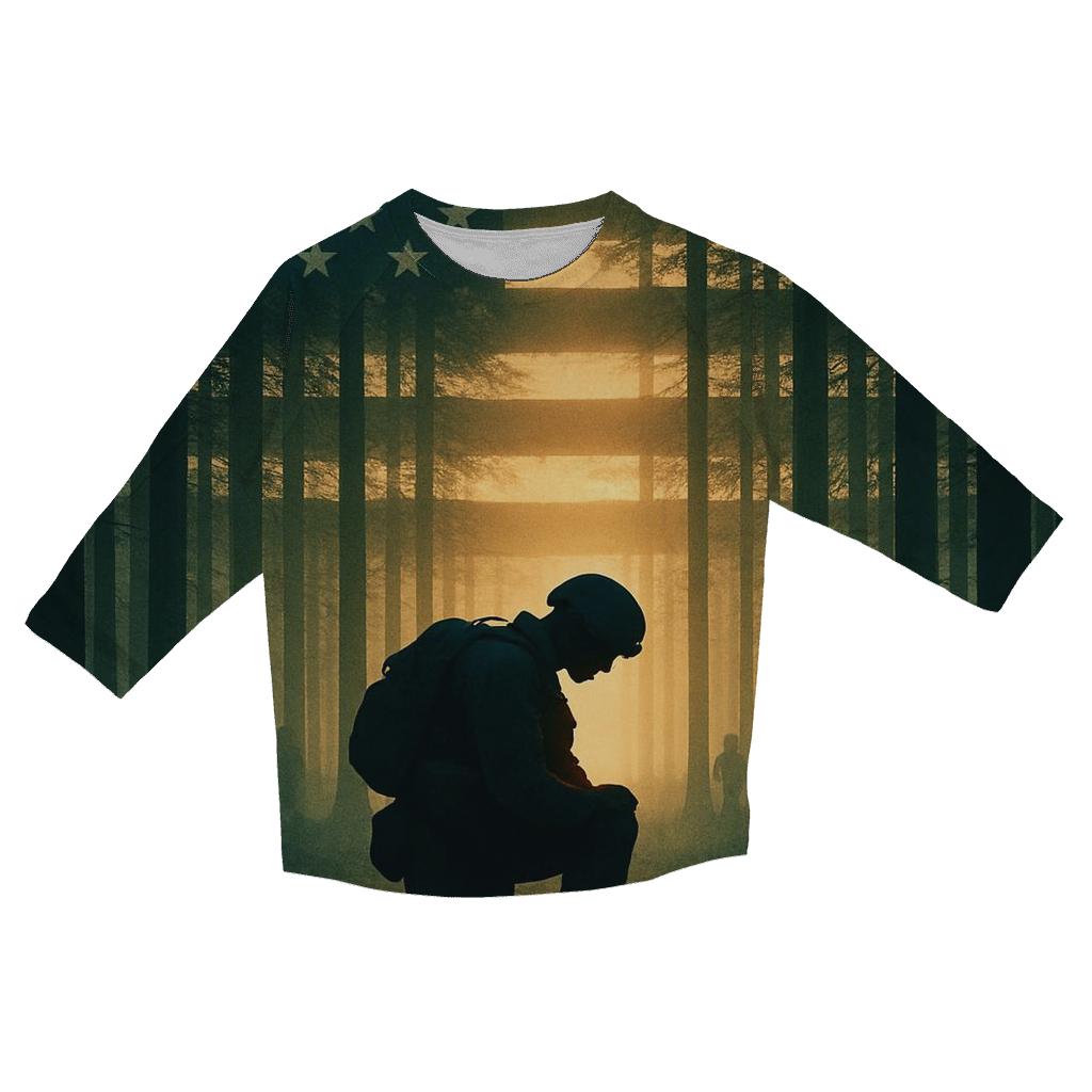 Forest Guard Flag Canopy printed three quarter sleeve shirts