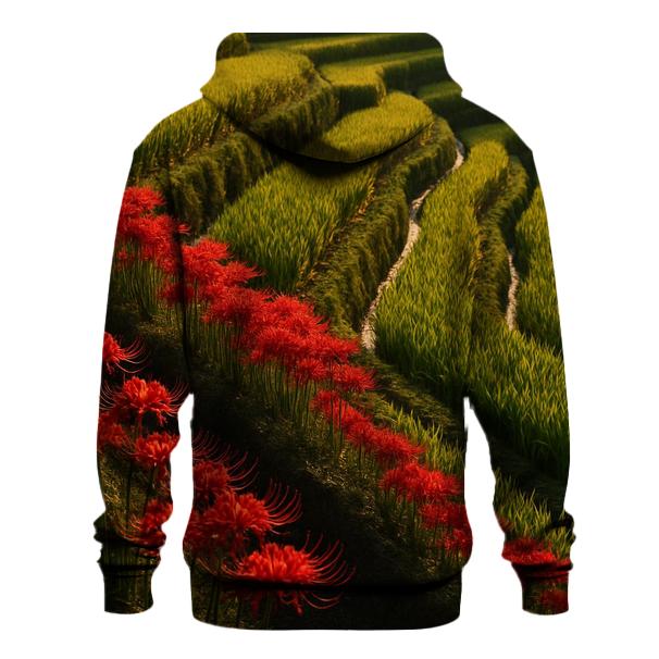 Rice Terrace Borders Of Wild Spider Lily premium hoodies