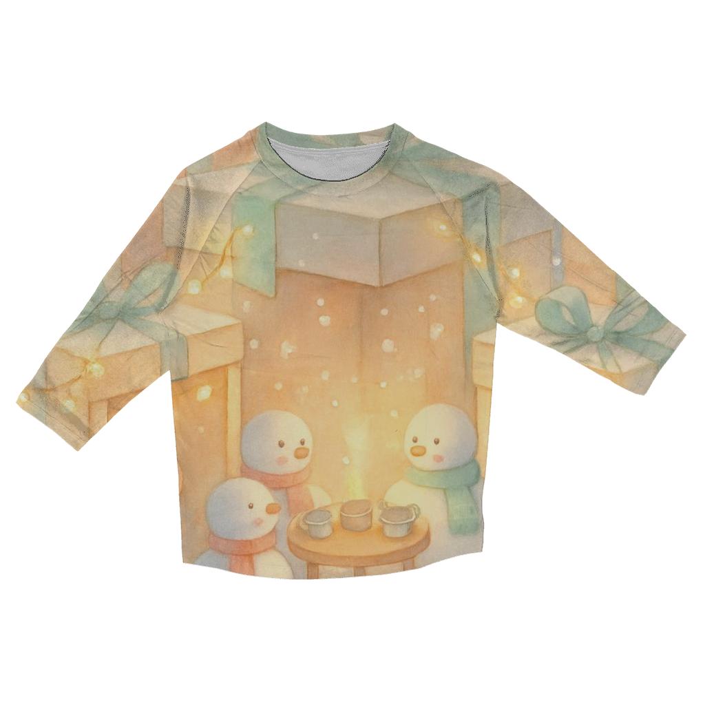 Snowman Tea Party In A Gift Box Forest trendy 3/4 sleeve tops