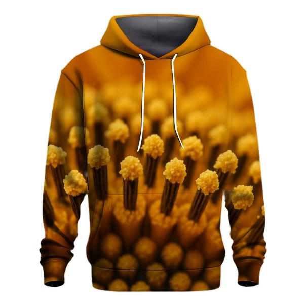 Microscopic Pollen On Sunflower Anthers embroidered hoodies