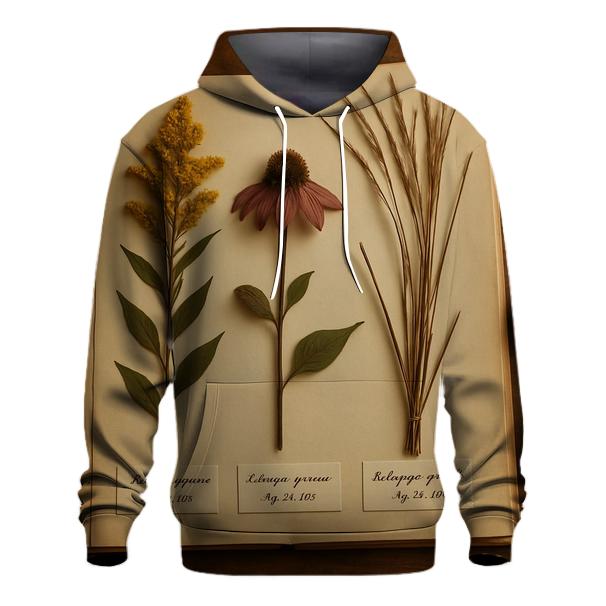 Herbarium Page Of Pressed Prairie Flowers hoodie designs