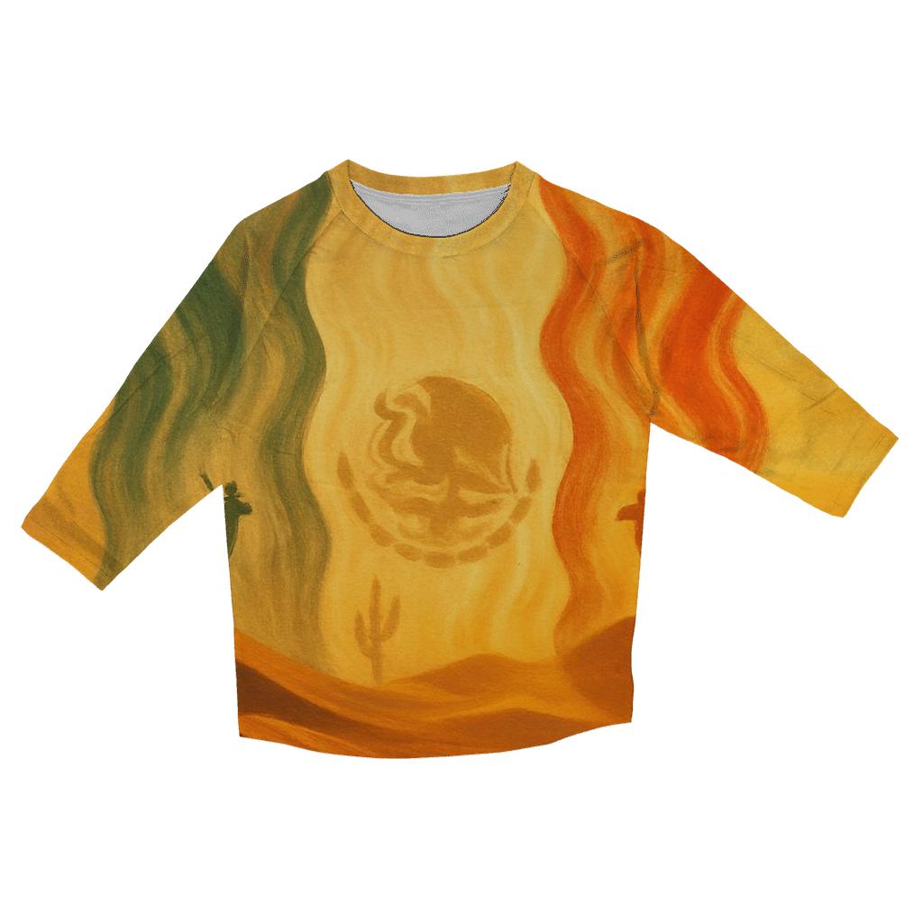 Mexican Desert Flag Mirage designer 3/4 sleeve blouses