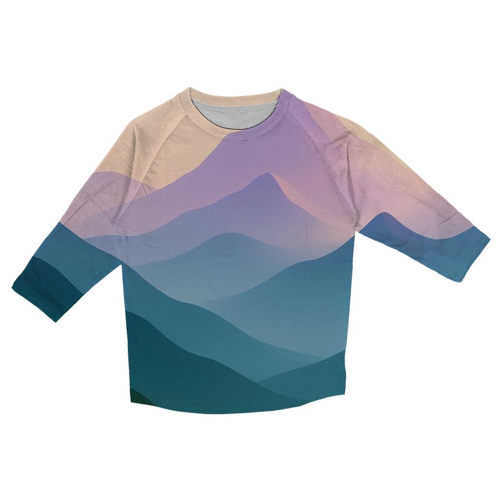 Chromatic Mountain Light Veil printed three quarter sleeve shirts