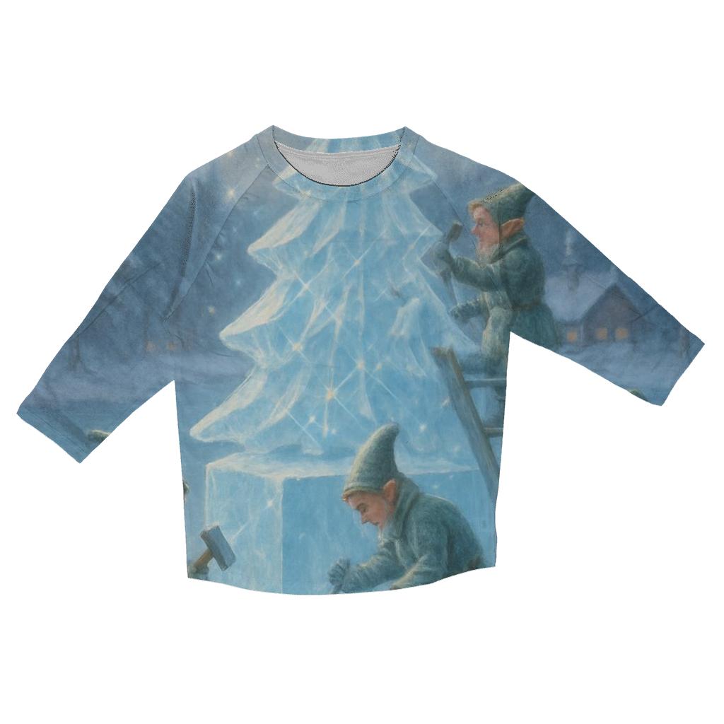 Elves Ice Sculpting A Crystal Christmas Tree stylish quarter sleeve tops