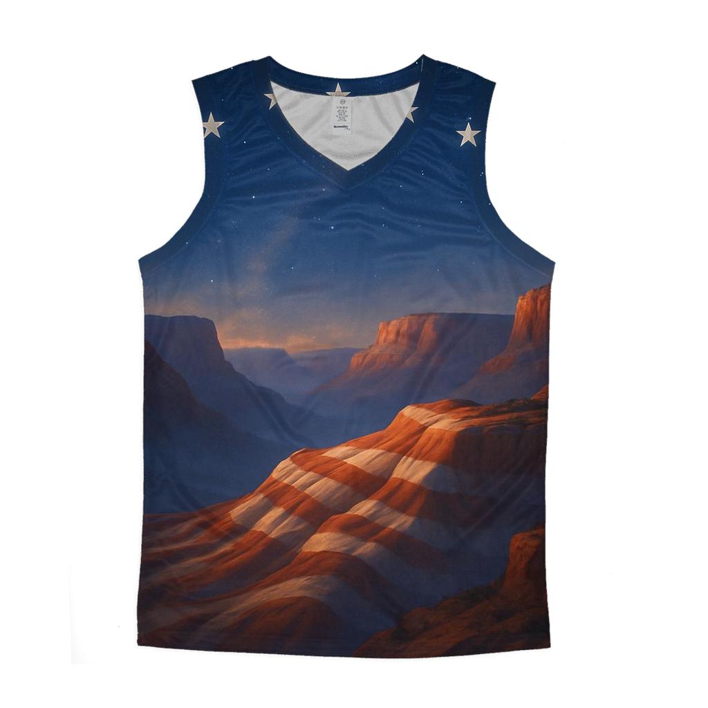 Celestial Stripes Over Canyon Ridge casual summer tank tops