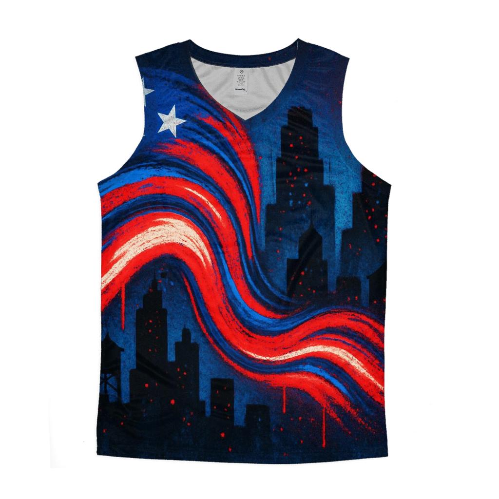 Urban Starwave Graffiti Skyline trendy fitted tank tops