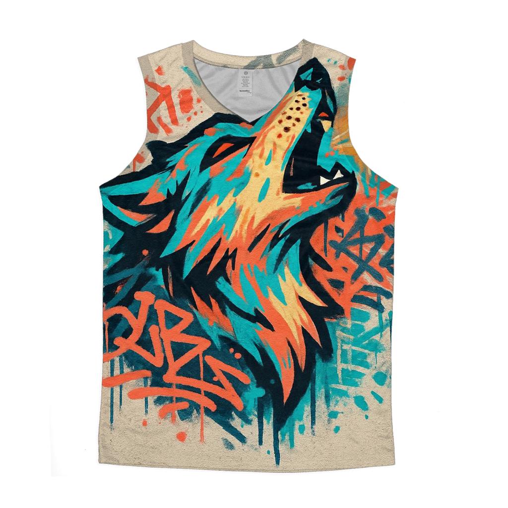 Urban Graffiti Howl Burst personalized athletic tanks