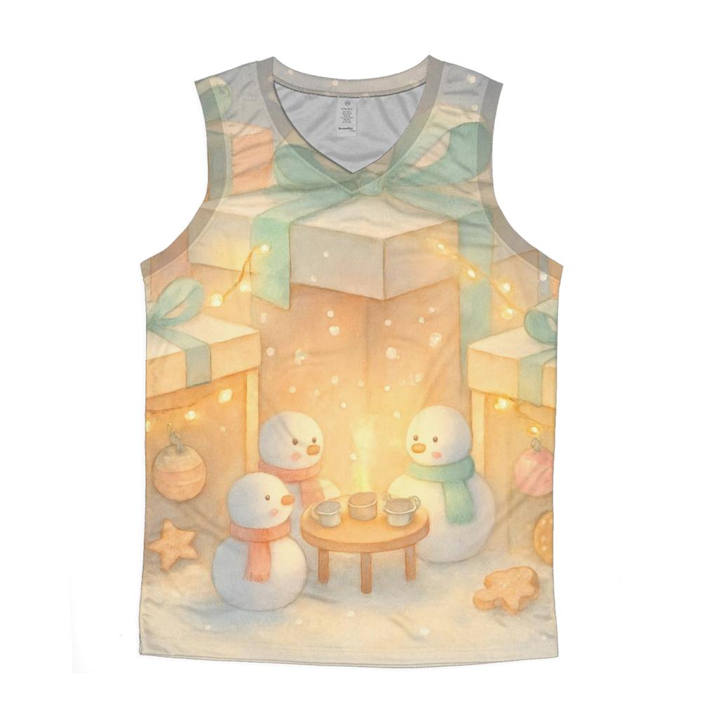 Snowman Tea Party In A Gift Box Forest custom tank tops
