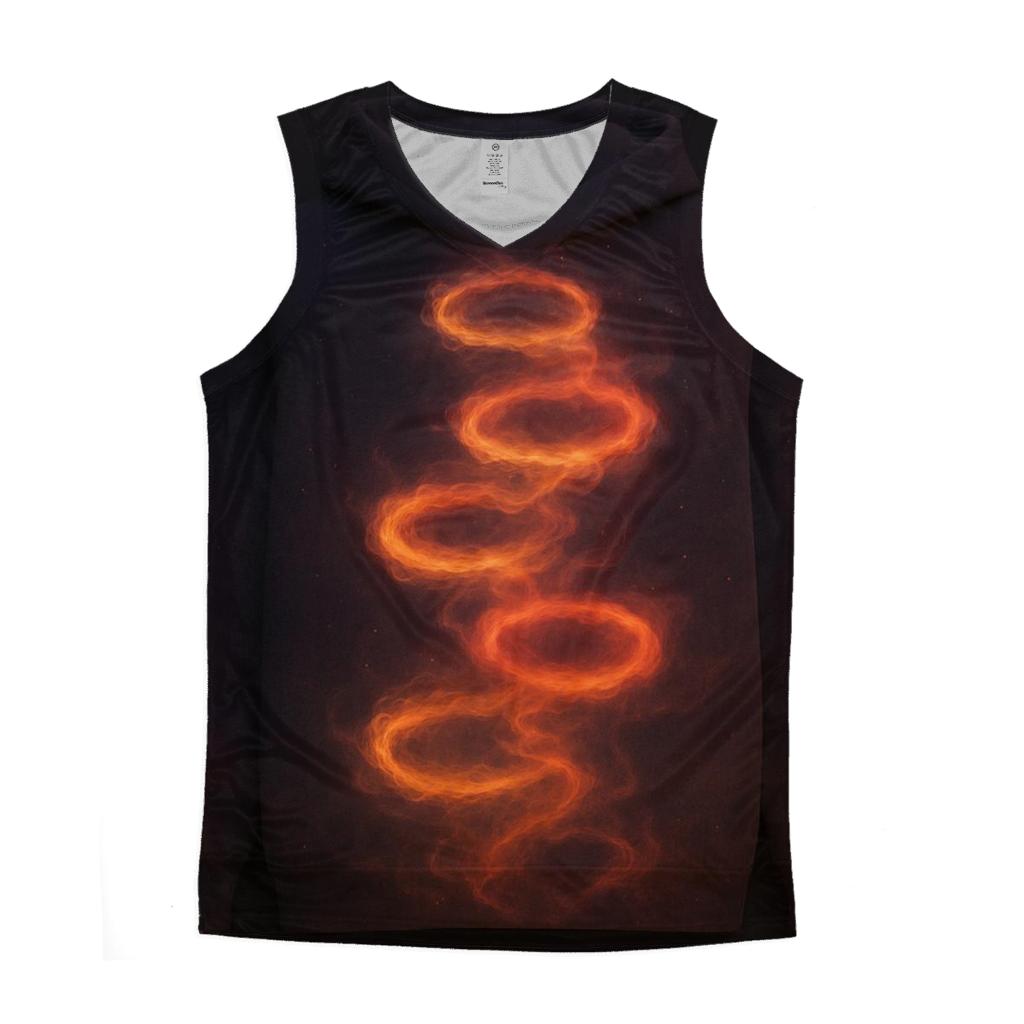 Starlit Gradient Smoke Rings graphic print tank tops