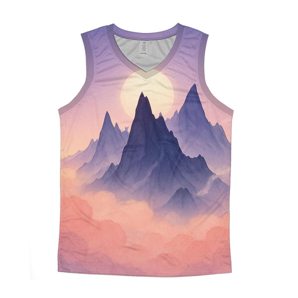 Peaks Above The Cotton Sky graphic print tank tops