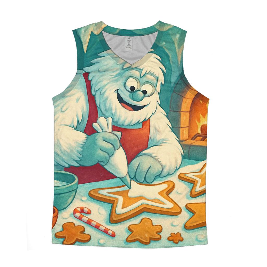 Yeti Baking Christmas Cookies In A Snow Cave personalized athletic tanks