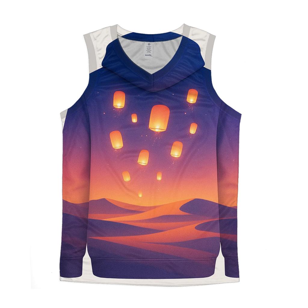 Lanterns Over Desert Mirage trendy fitted tank tops