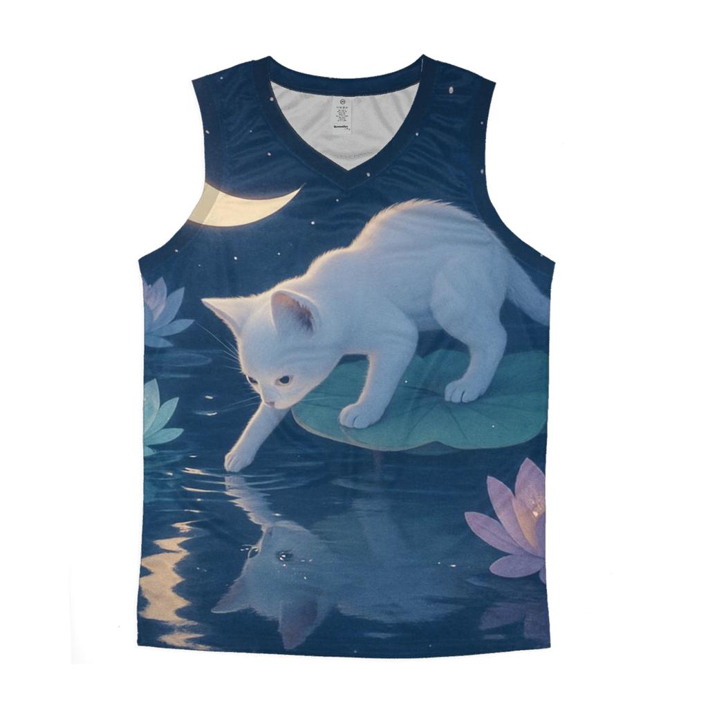 Lotus Pond Moon Whisper Cat sports performance tank tops