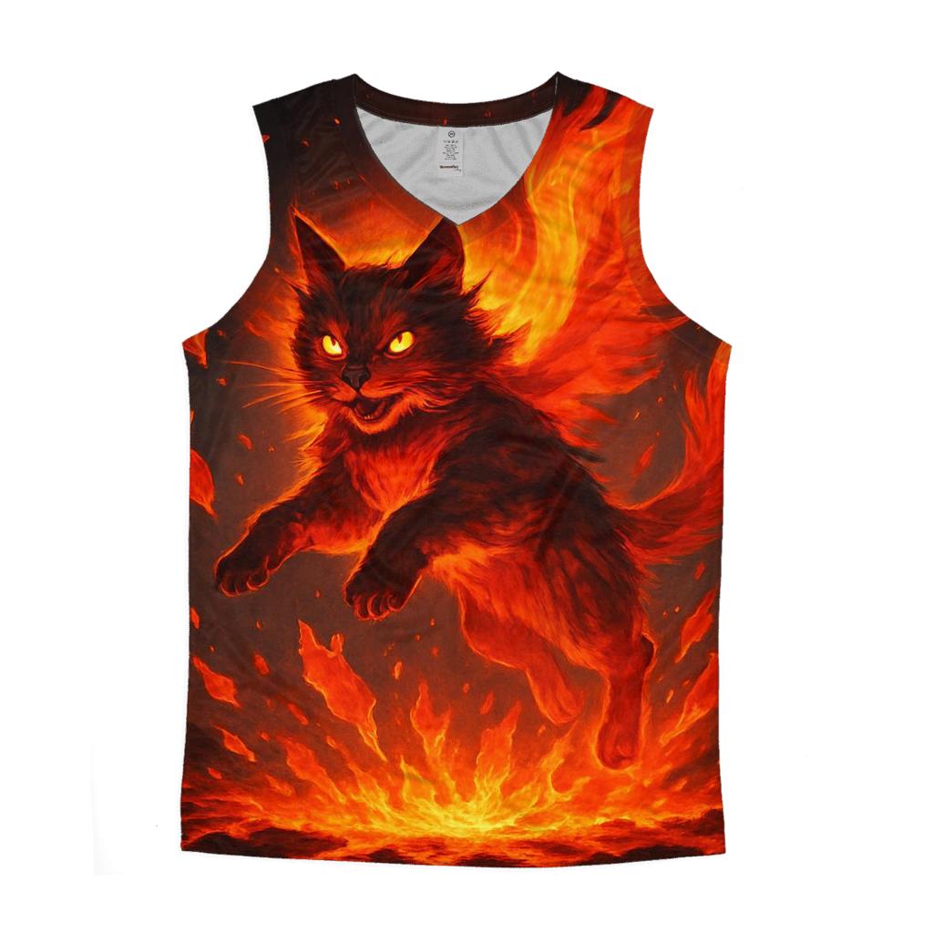 Volcanic Phoenix Cat Ascension cotton sleeveless tops