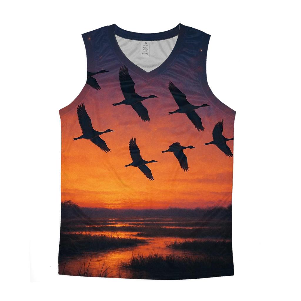 Flight Over Ember Marsh designer workout tanks