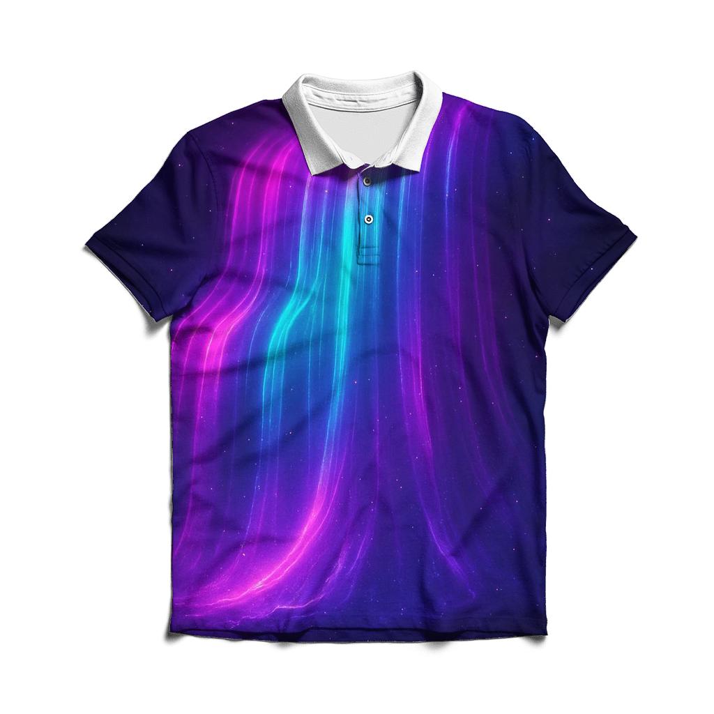 Prismatic Aurora Cascade custom polo shirts