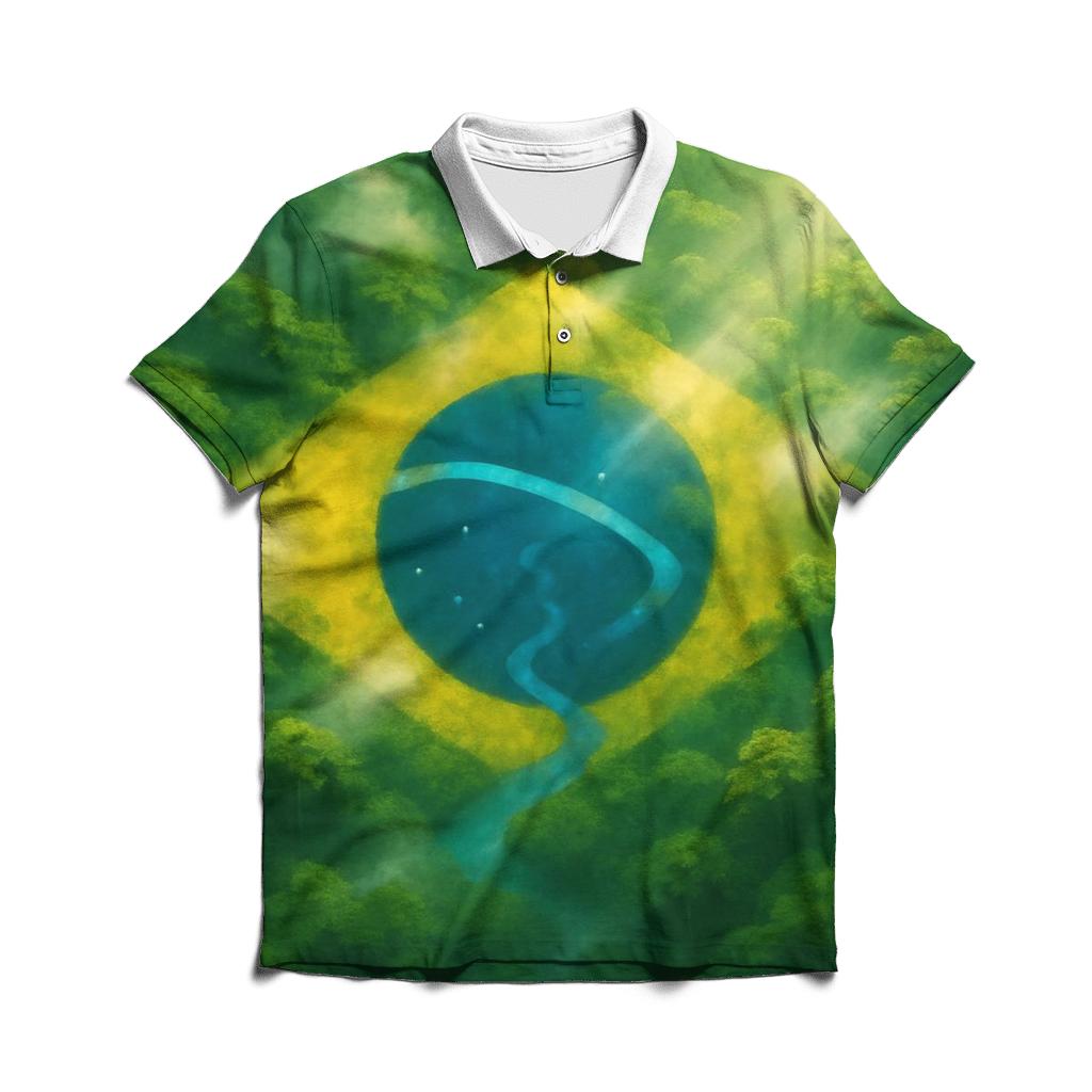 Brazilian Rainforest Flag Canopy custom polo shirts