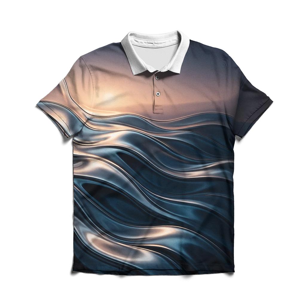 Liquid Mirage Gradient Dunes stylish collar polo tees