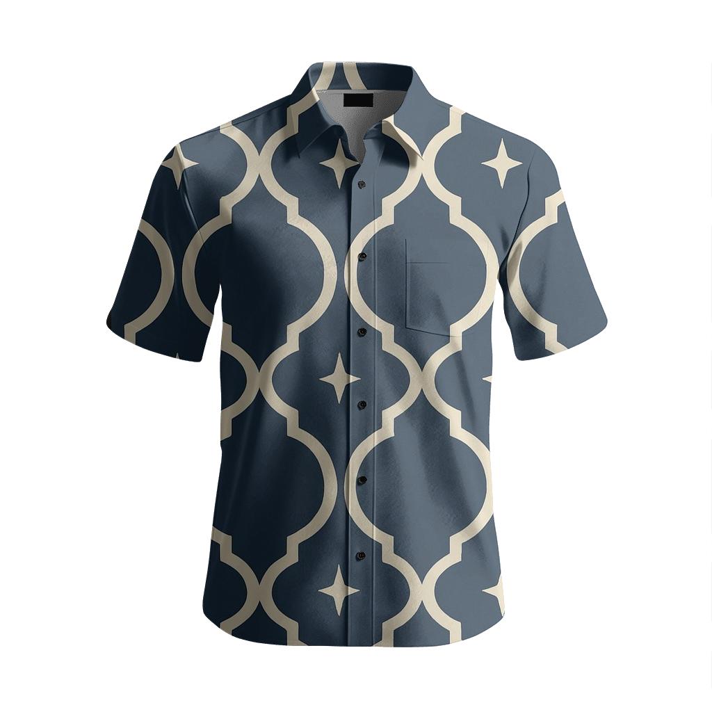 Celestial Ogee Lattice embroidered logo shirts