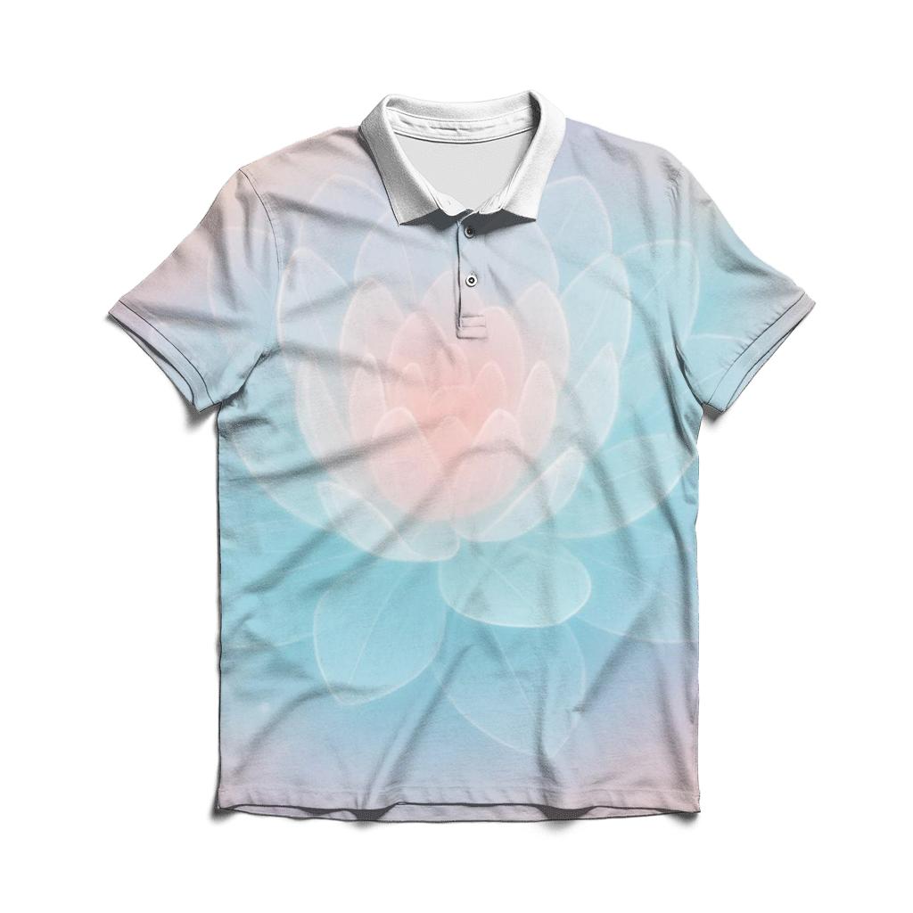 Pastel Dream Bloom Gradient premium cotton polo shirts