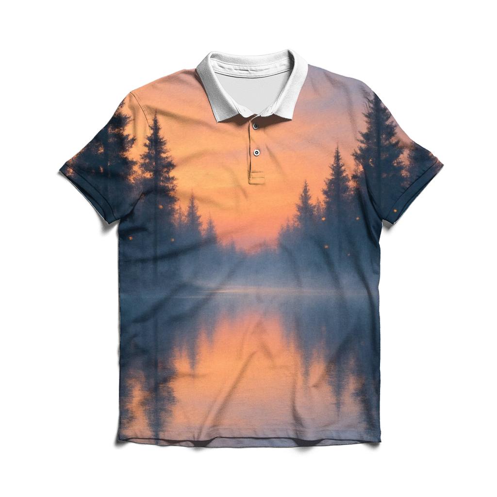 Whispering Pines Afterglow custom polo shirts