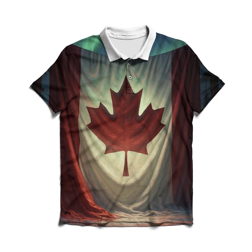 Maple Forest Aurora Veil casual sports polo shirts