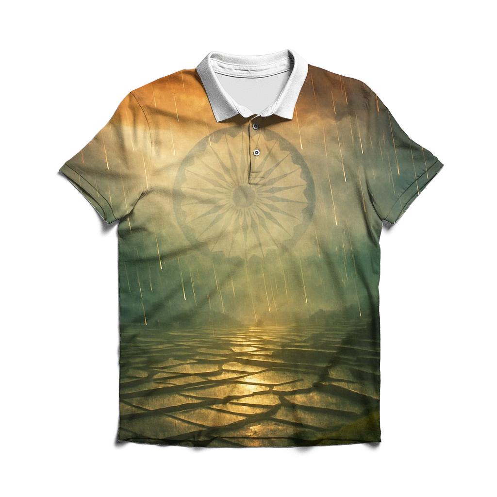 Indian Monsoon Flag Horizon embroidered polo tops