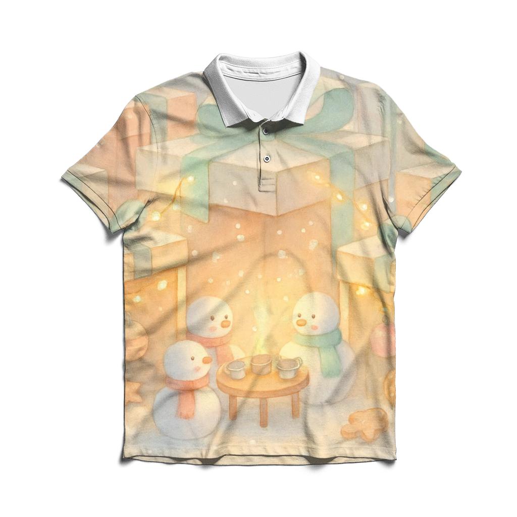 Snowman Tea Party In A Gift Box Forest premium cotton polo shirts
