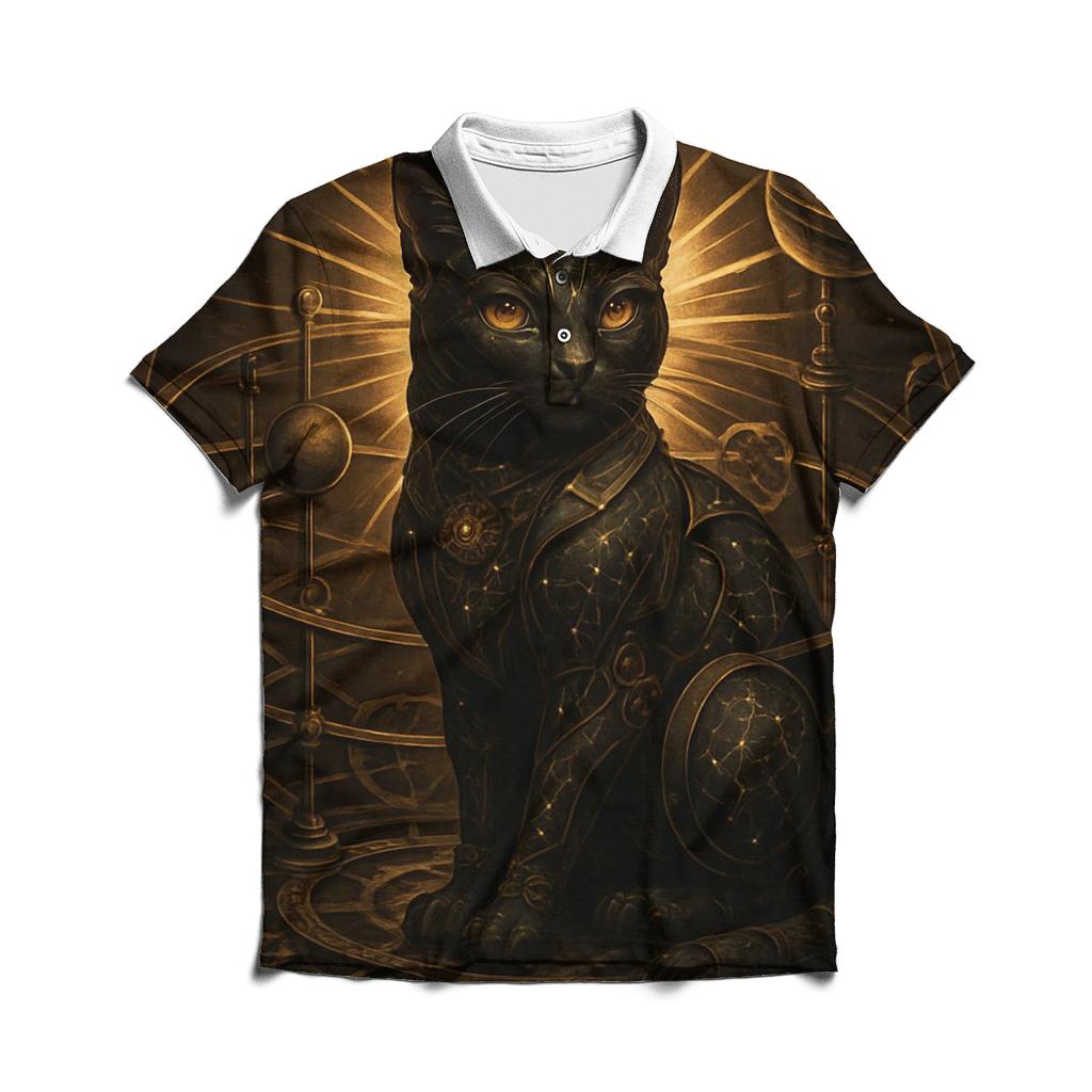 Chrono Navigator Clockwork Cat custom polo shirts