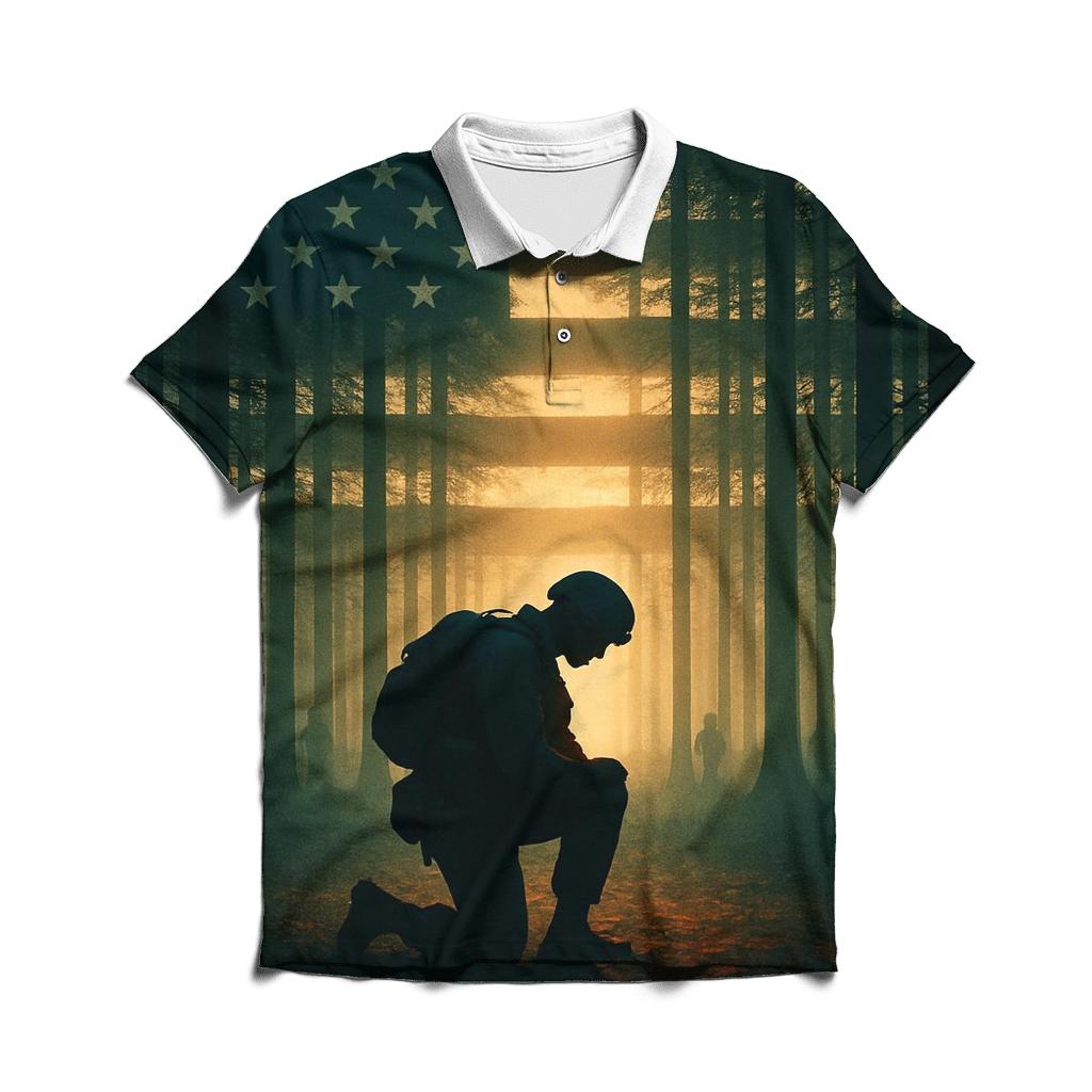 Forest Guard Flag Canopy casual sports polo shirts