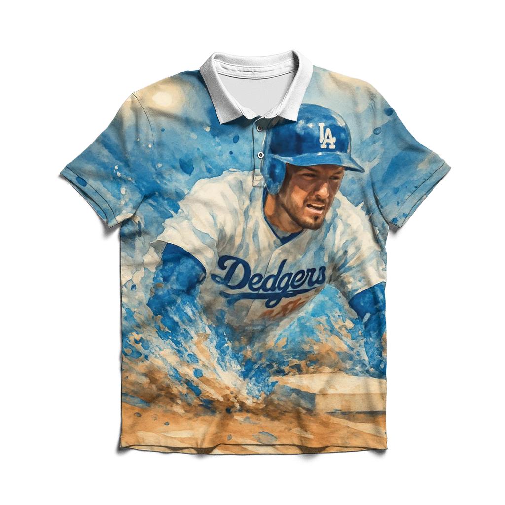 Watercolor Stolen Base Burst premium cotton polo shirts