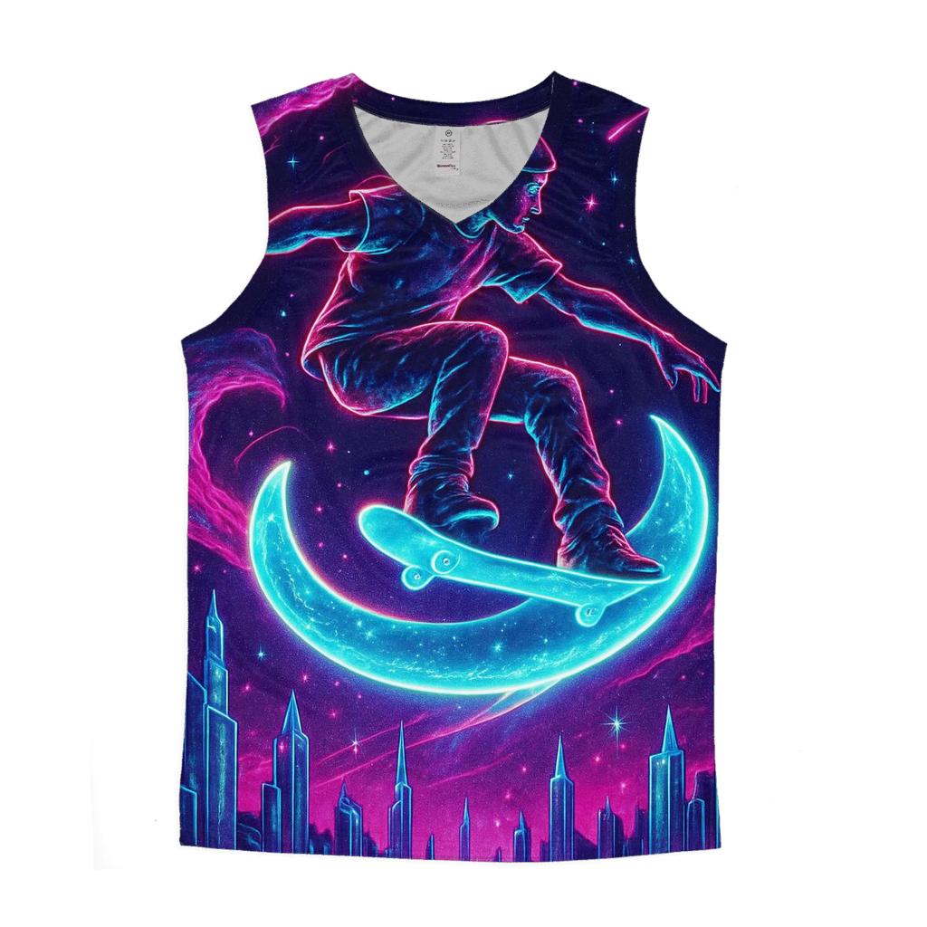 Nebula Skater Over Starwave City cotton sleeveless tops