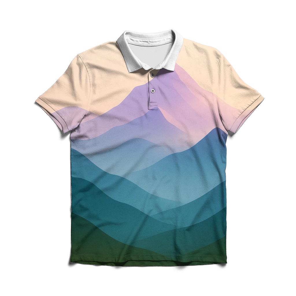 Chromatic Mountain Light Veil personalized polo shirts