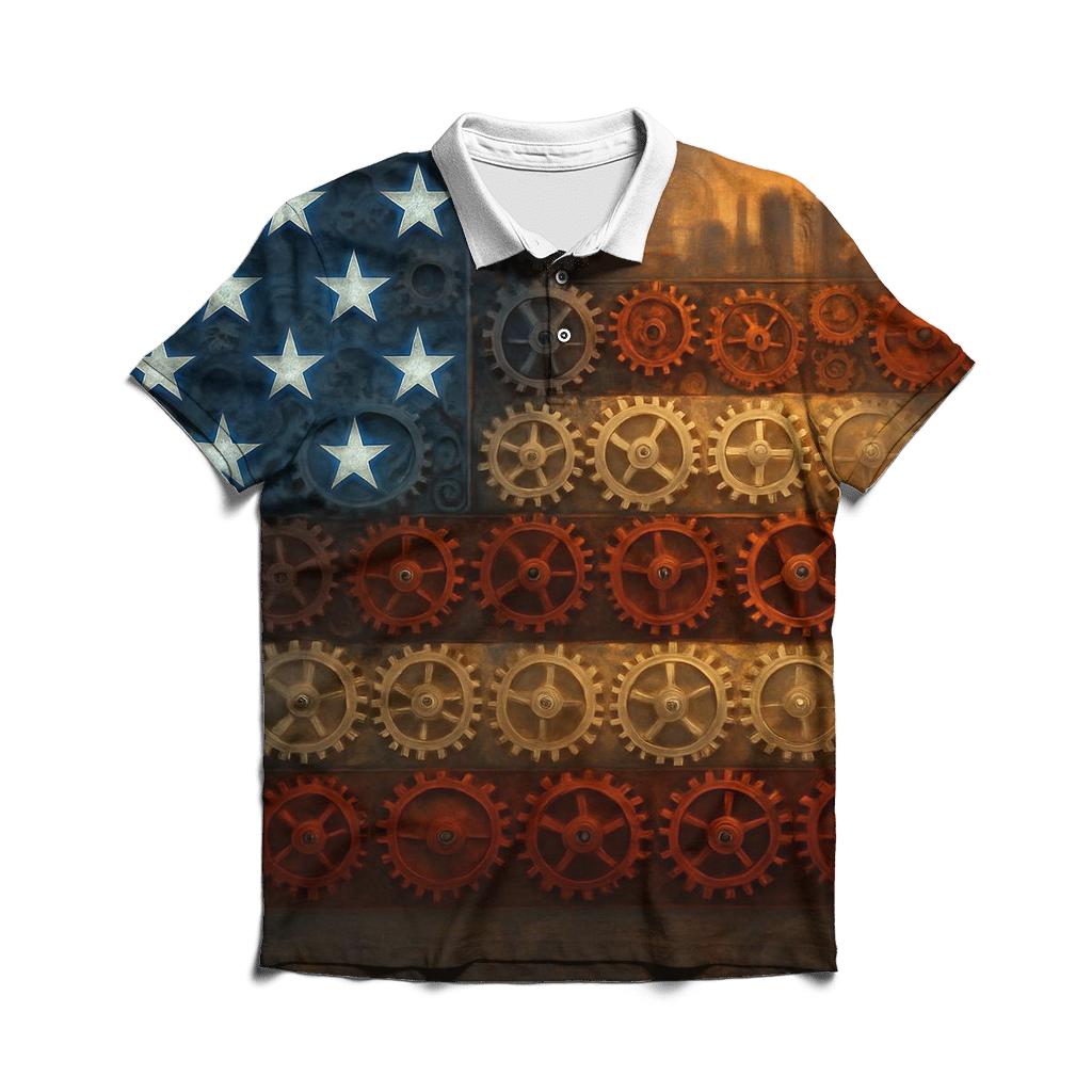 Clockwork Flag Of City Gears personalized polo shirts