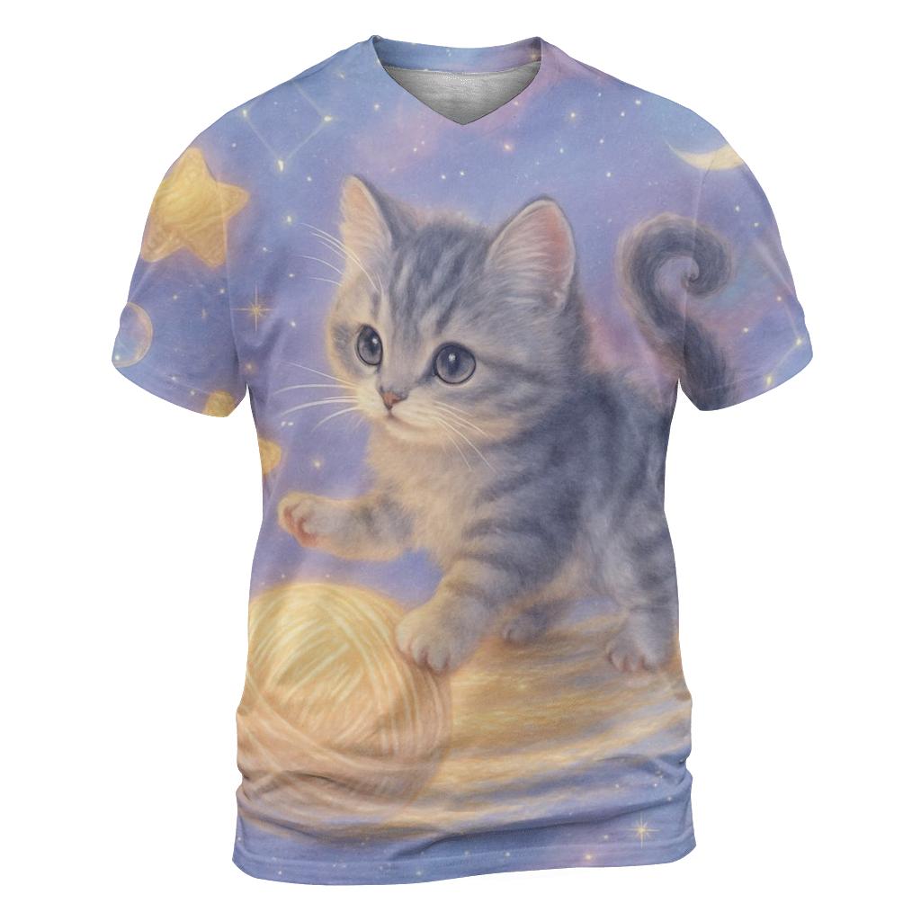 Celestial Yarn Voyager Cat statement graphic shirts