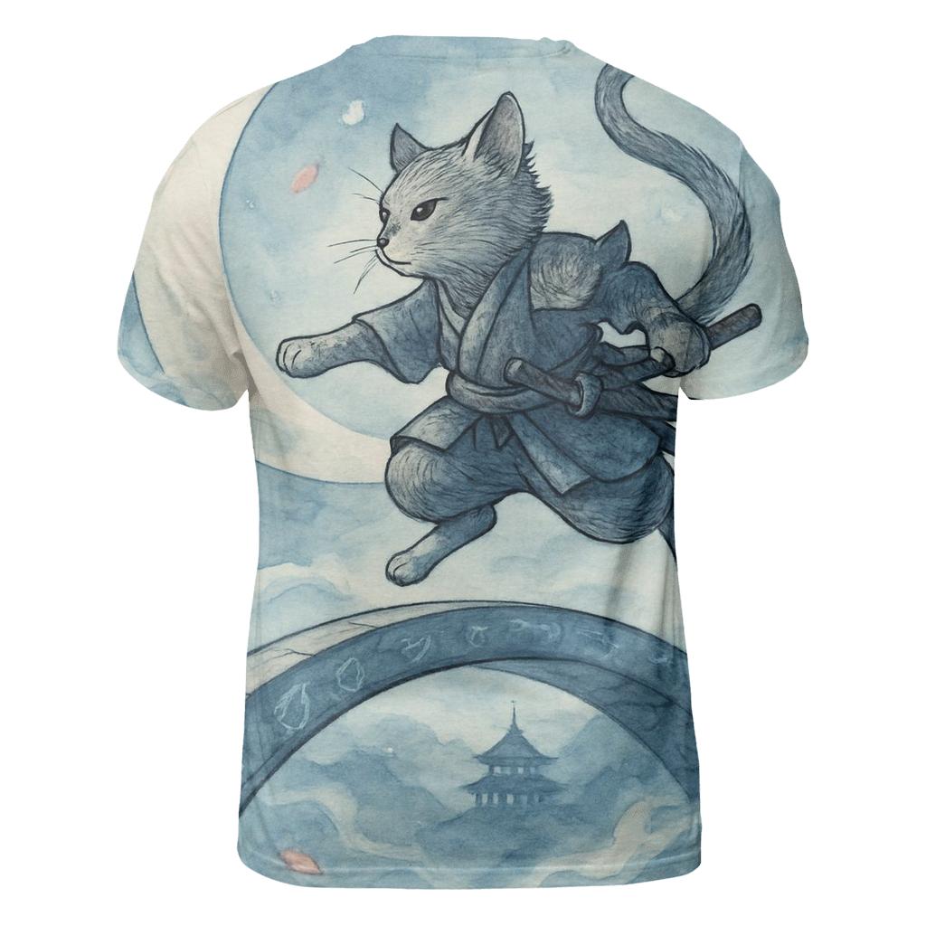 Samurai Moonstep Cat custom all-over print shirts