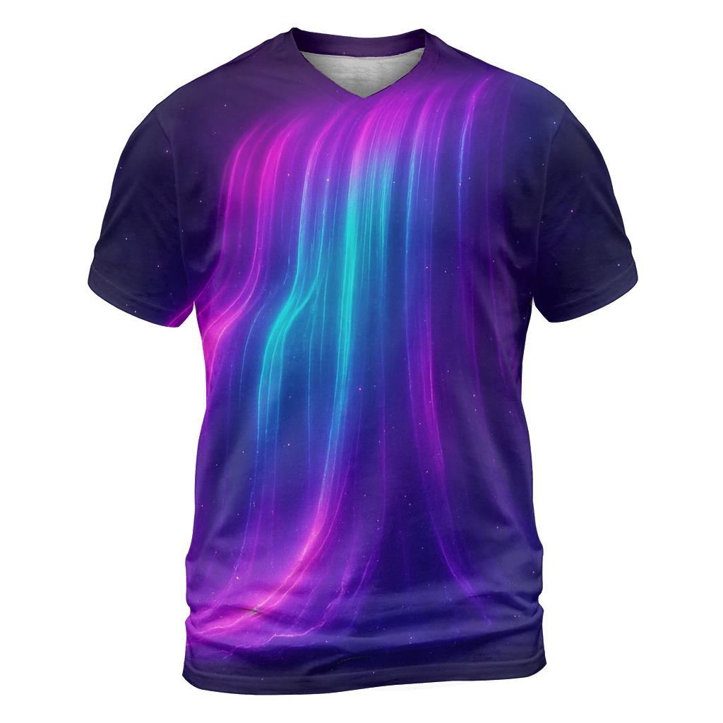 Prismatic Aurora Cascade creative print fashion shirts